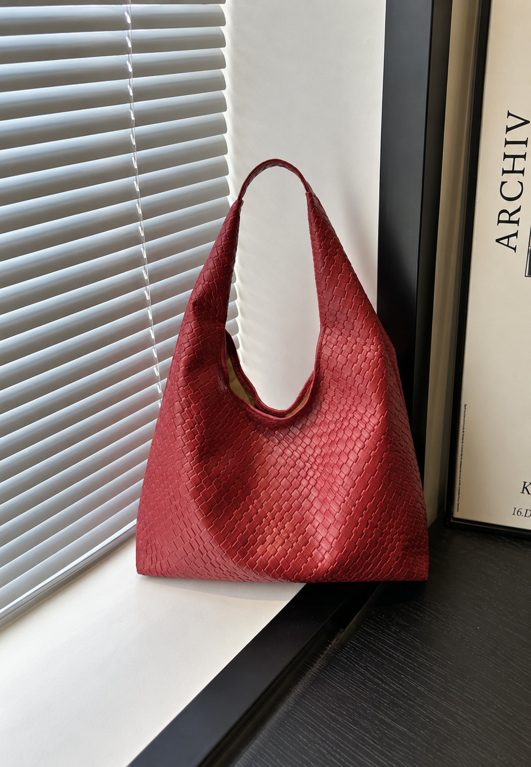 Bolso hombro mujer efecto piel trenzado hobo cremallera manos libres - Apolline