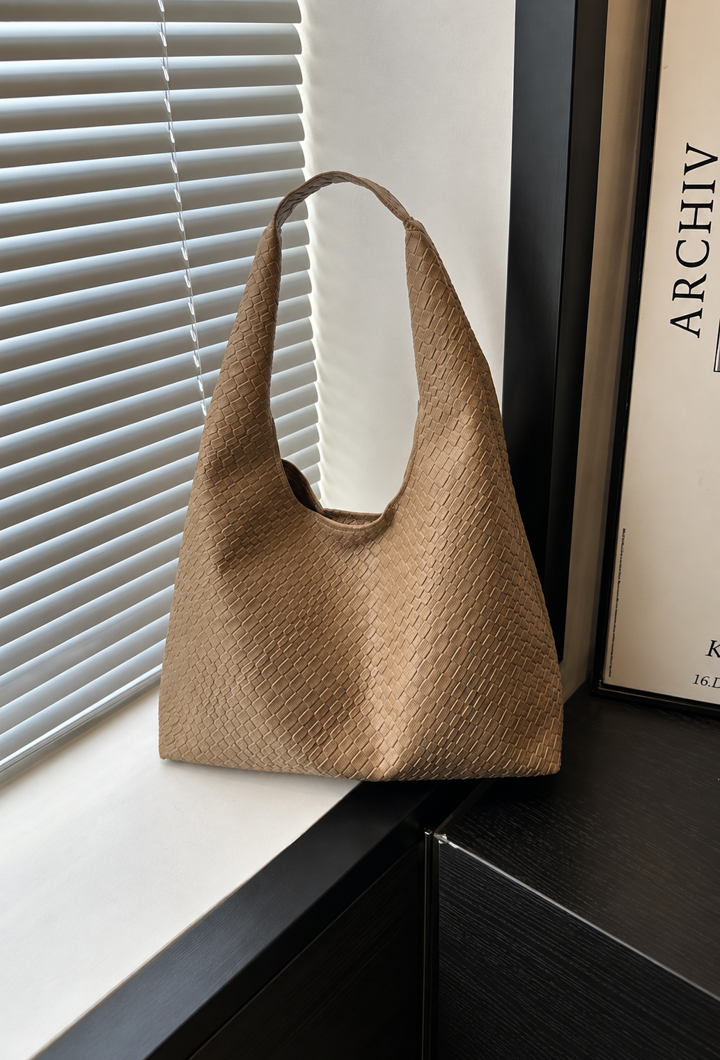 Bolso hombro mujer efecto piel trenzado hobo cremallera manos libres - Apolline