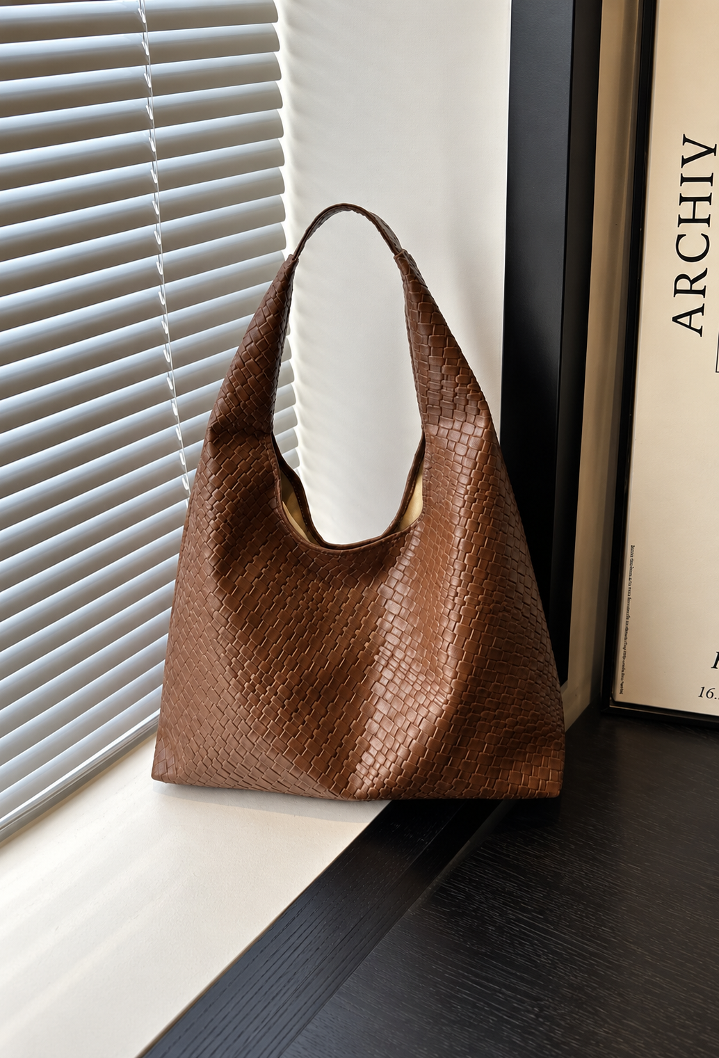 Bolso hombro mujer efecto piel trenzado hobo cremallera manos libres - Apolline