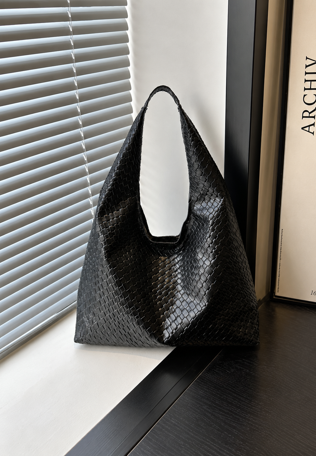 Bolso hombro mujer efecto piel trenzado hobo cremallera manos libres - Apolline