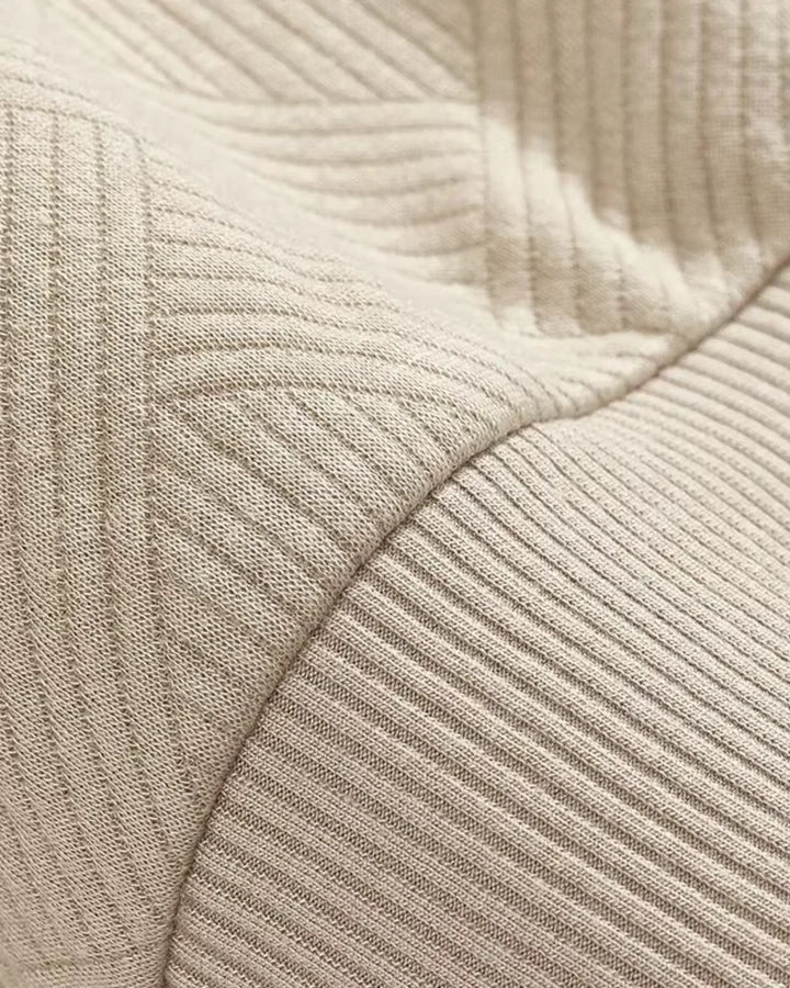 Jersey hombre cuello polo media cremallera punto texturizado canalé versátil - Gauthier