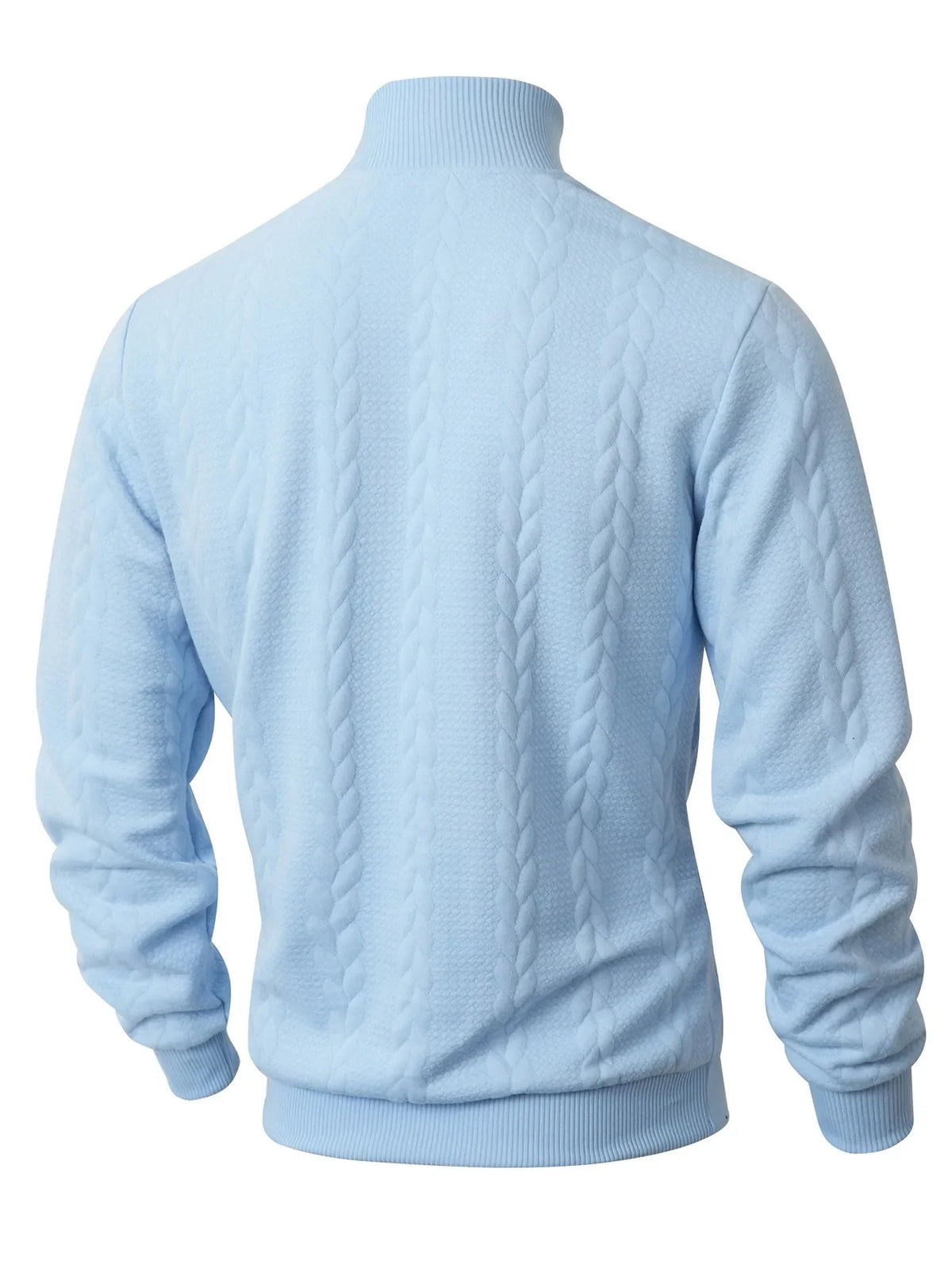 Jersey punto hombre cuello alto trenzado textura básico elegante otoño - Matteo