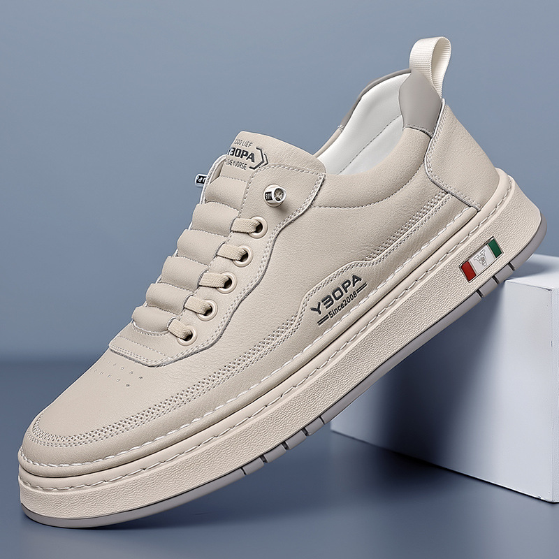 Zapatos tipo piel con suela gruesa y base cosida para hombre - Lucetti