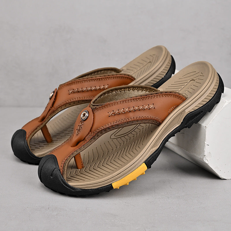 Sandalias tipo flip flop para hombre con suela de tracción reforzada - Zorven