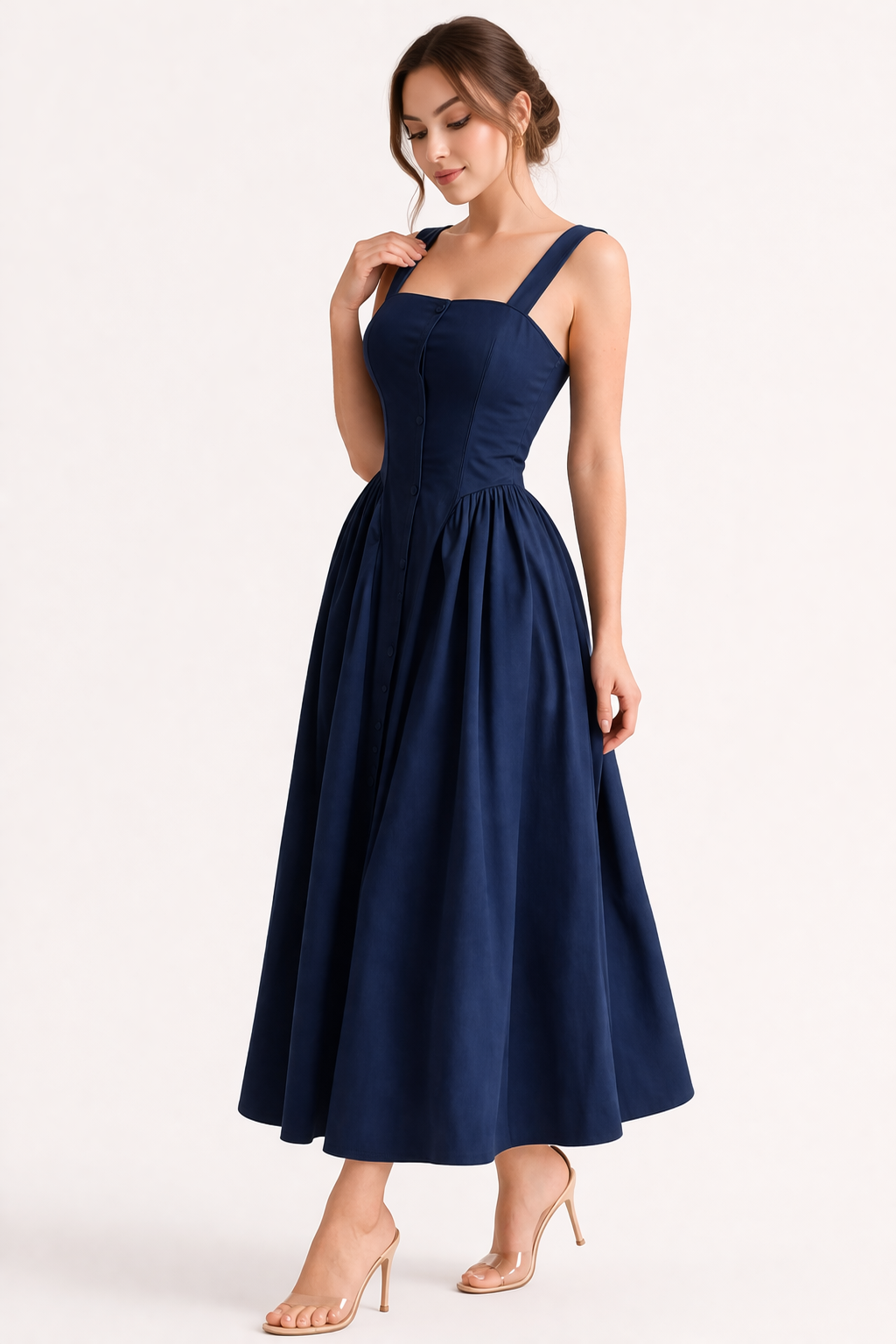 Vestido midi de tirantes para mujer estilo casual y veraniego cómodo - Marie