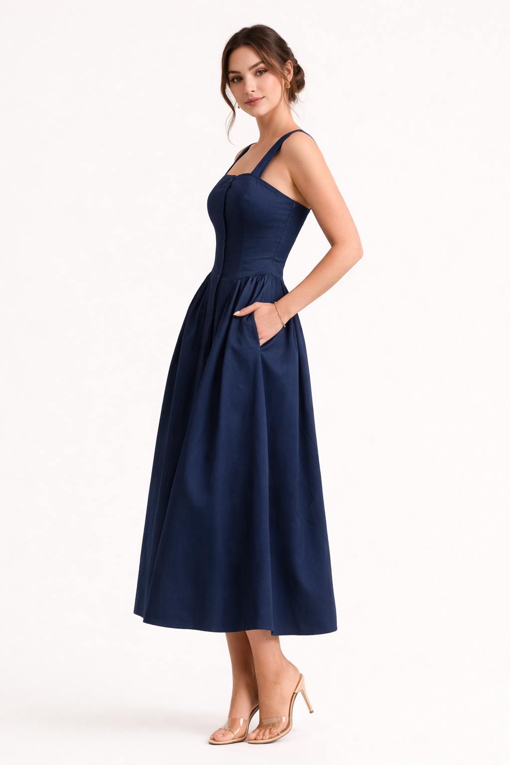 Vestido midi de tirantes para mujer estilo casual y veraniego cómodo - Marie