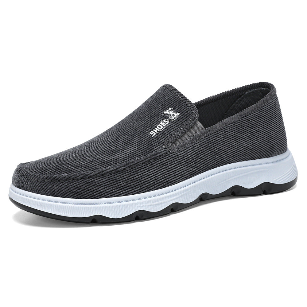 Mocasines slip-on de pana gris para mujer - Dalmasca