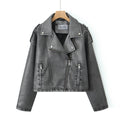 Chaqueta biker para mujer de corte corto recto - Selmira