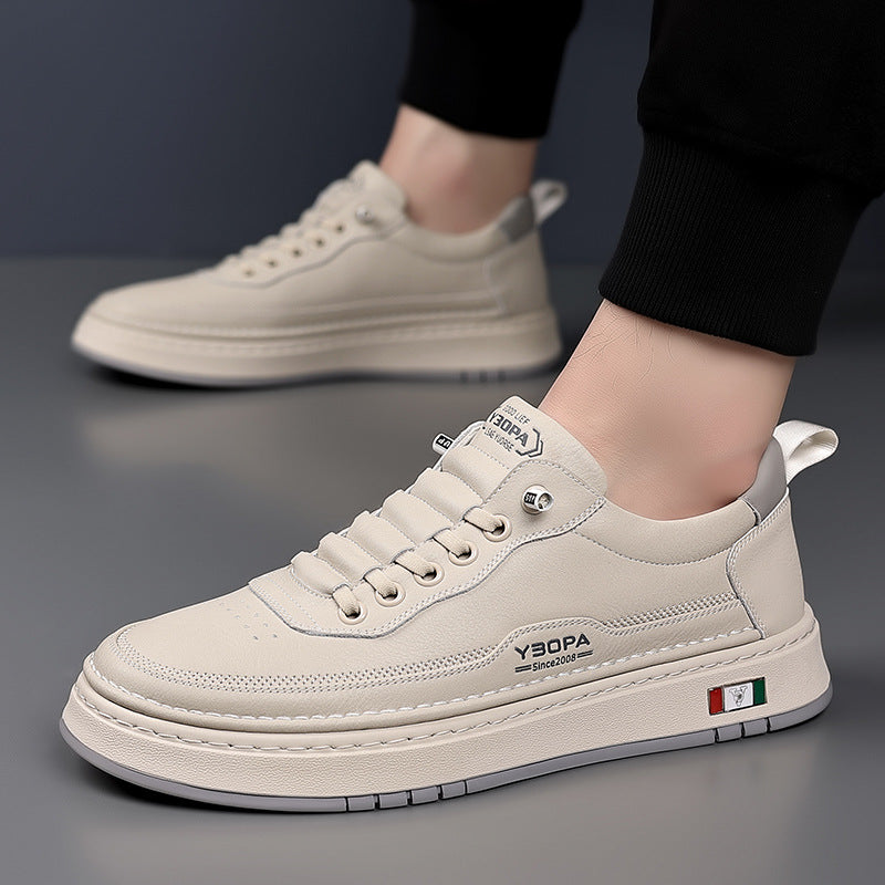 Zapatos tipo piel con suela gruesa y base cosida para hombre - Lucetti