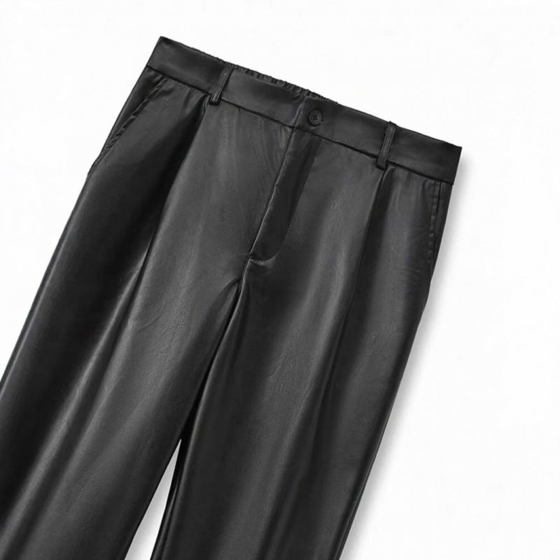 Pantalón de vestir casual para hombre efecto cuero - Avelorn