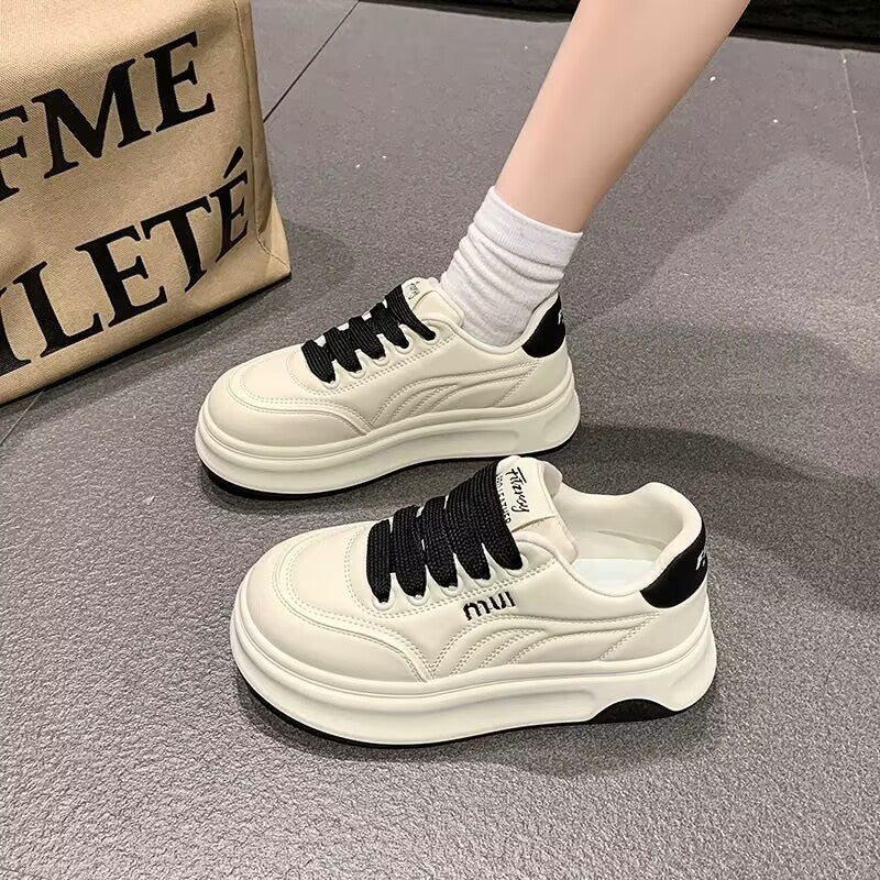 Tenis casuales tipo court para mujer con suela elevada - Sarah