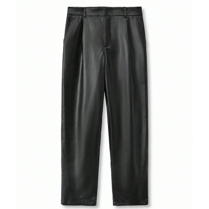 Pantalón de vestir casual para hombre efecto cuero - Avelorn