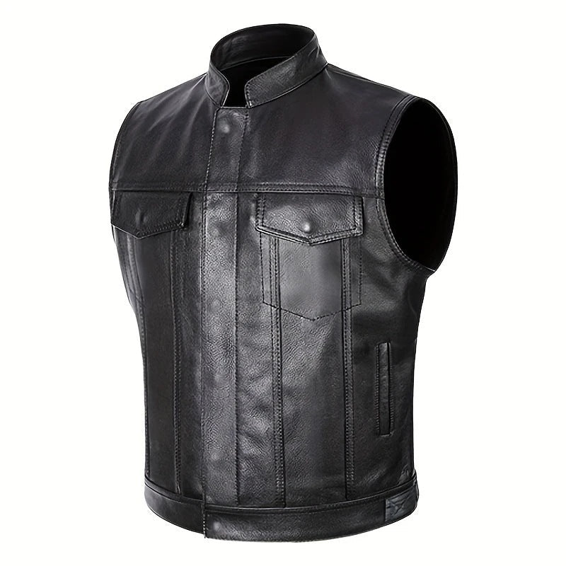 Chaleco estilo biker para hombre efecto piel - Ardent