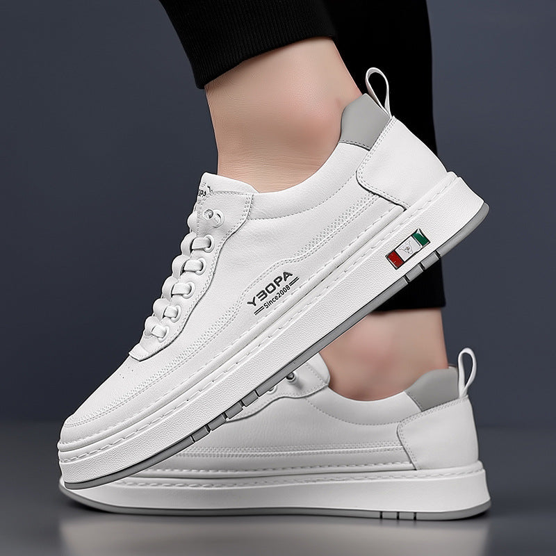 Zapatos tipo piel con suela gruesa y base cosida para hombre - Lucetti