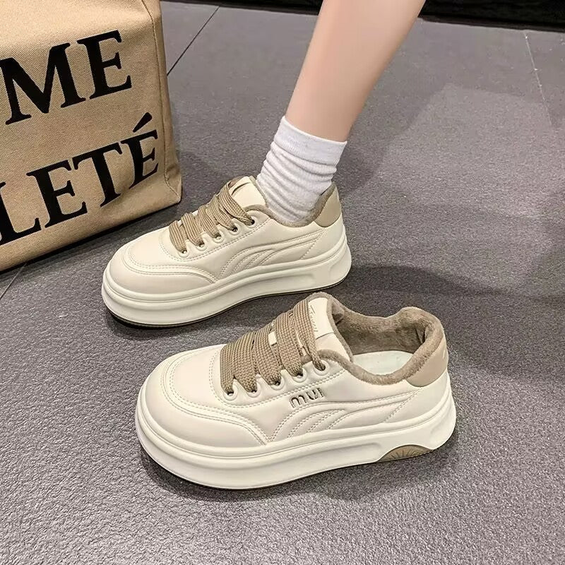 Tenis casuales tipo court para mujer con suela elevada - Sarah