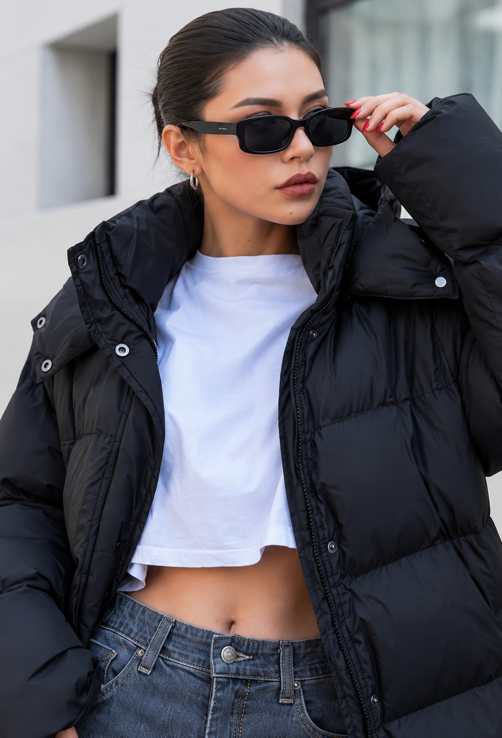 Abrigo acolchado largo mujer oversize capucha cuello alto por debajo rodilla invierno - Selma