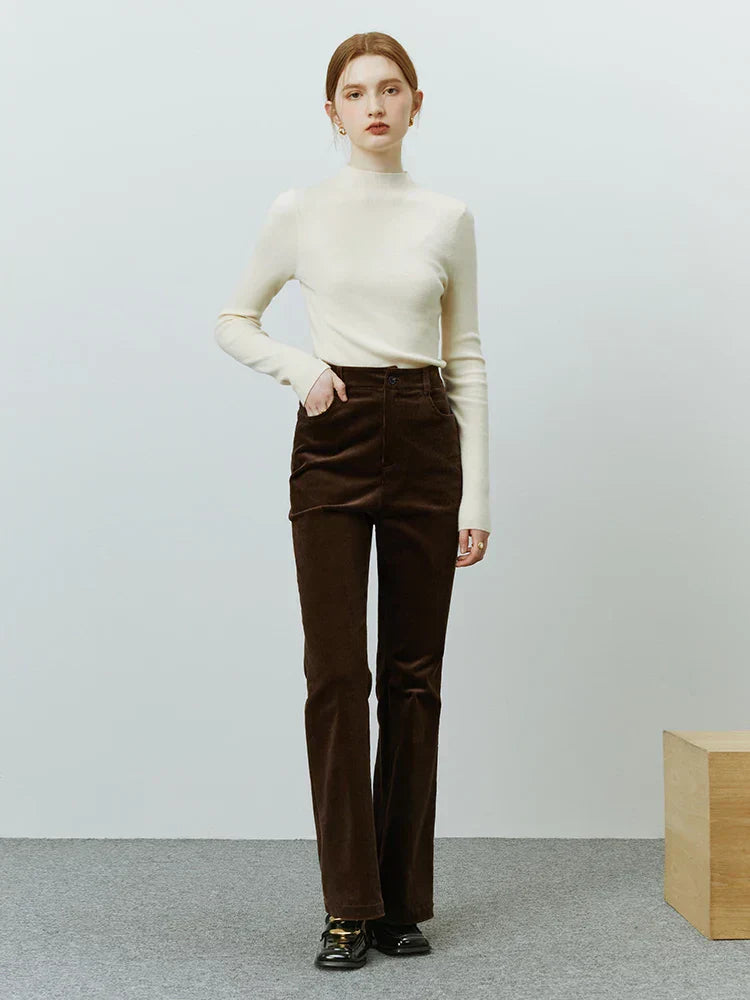 Pantalón de pana recto mujer