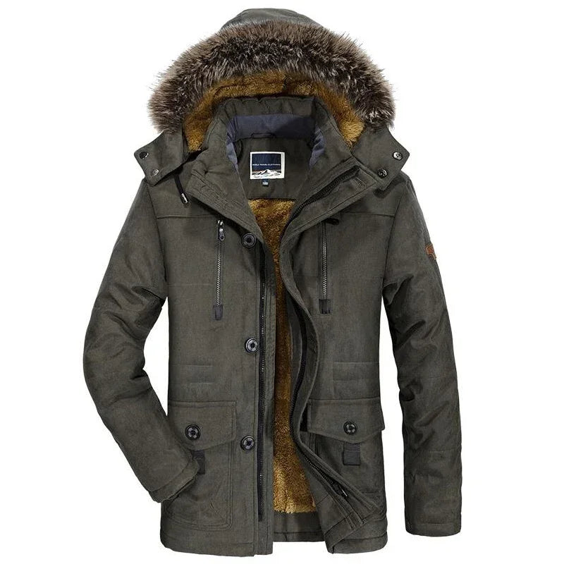 Abrigo acolchado para hombre con capucha efecto acolchado caliente y protección contra viento