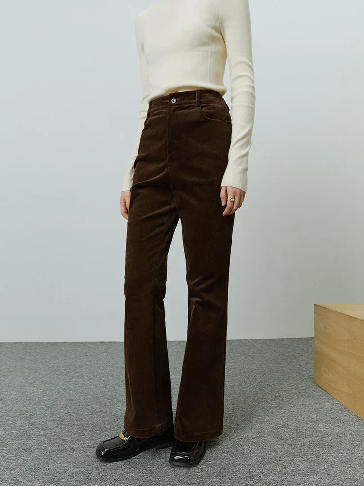 Pantalón de pana recto mujer