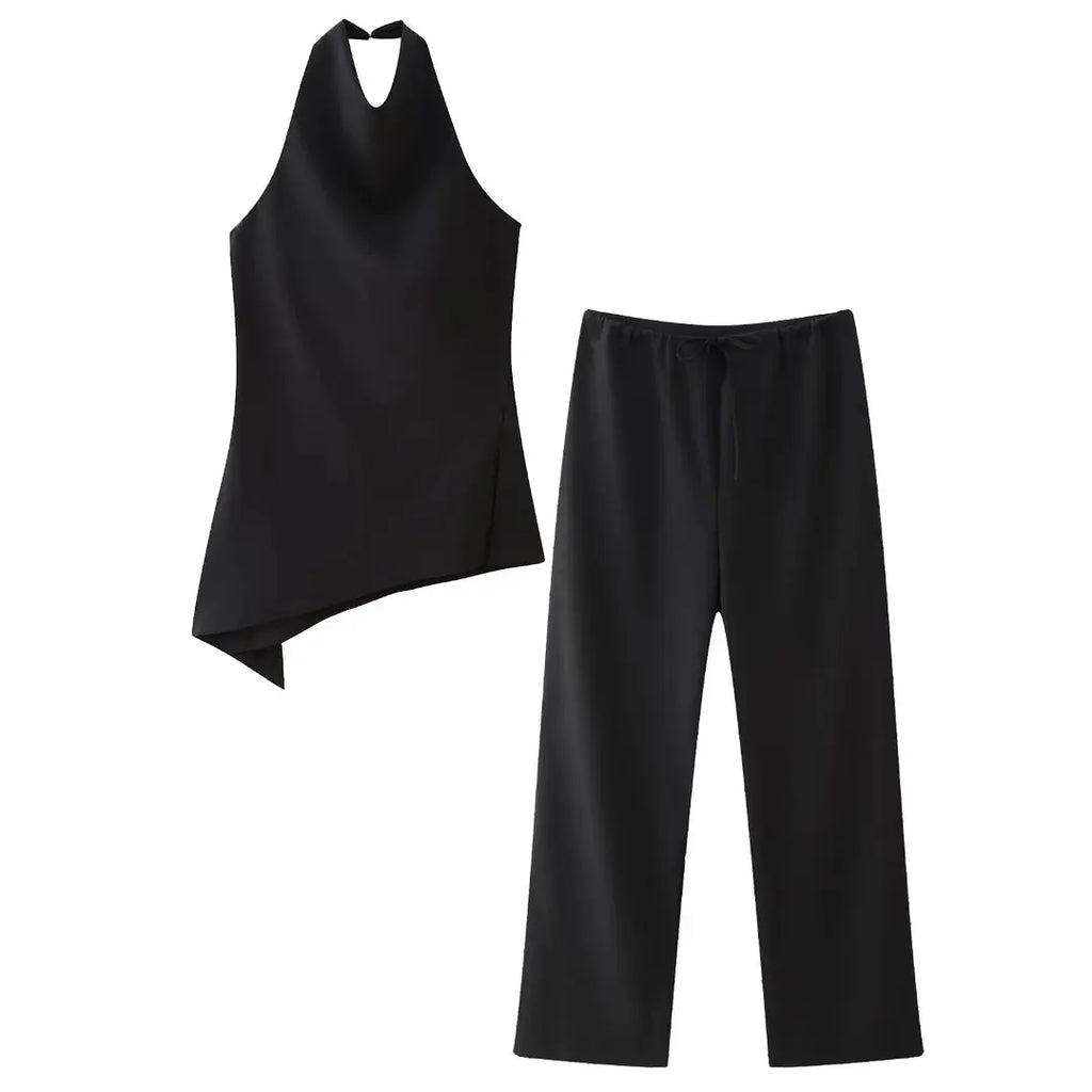 Conjunto mujer halter espalda descubierta y pantalón holgado - Mishlova