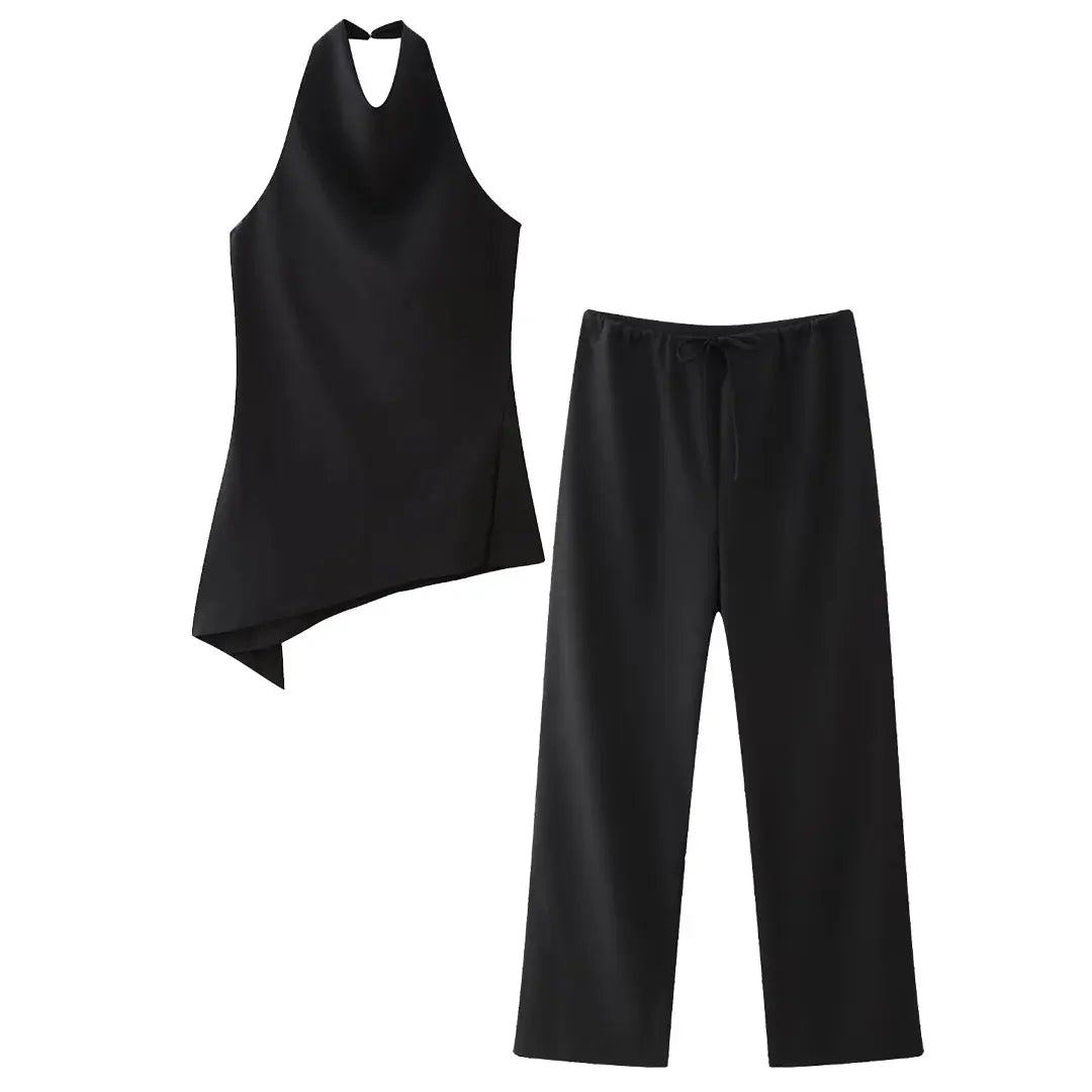 Conjunto mujer halter espalda descubierta y pantalón holgado - Mishlova