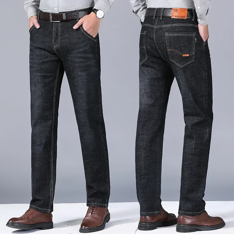 Pantalones vaqueros hombre corte recto denim resistente cómodo día a día para uso diario