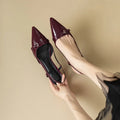 Zapatos mujer punta fina abiertos tira empeine tacón bajo elegantes - Chloé