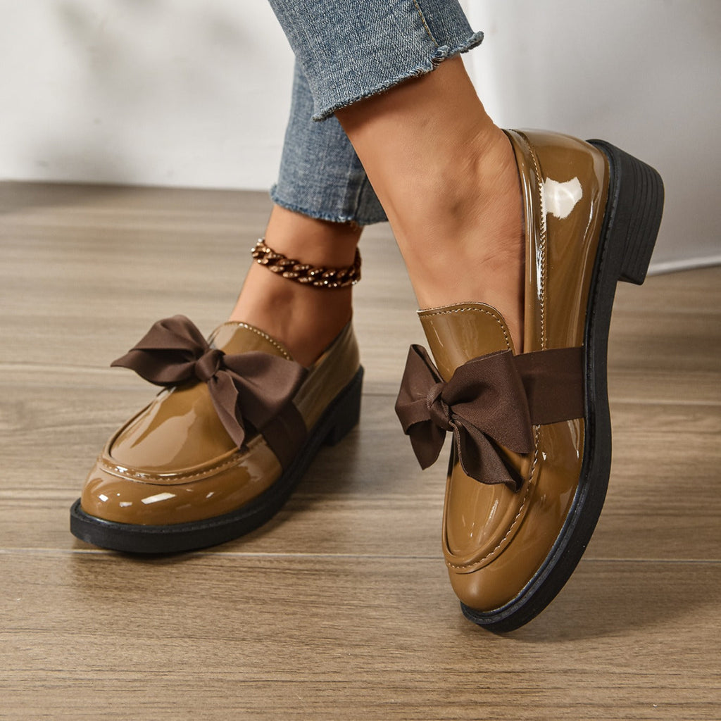 Mocasines casuales con moño frontal para mujer - Camila