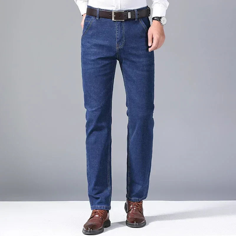 Pantalones vaqueros hombre corte recto denim resistente cómodo día a día para uso diario