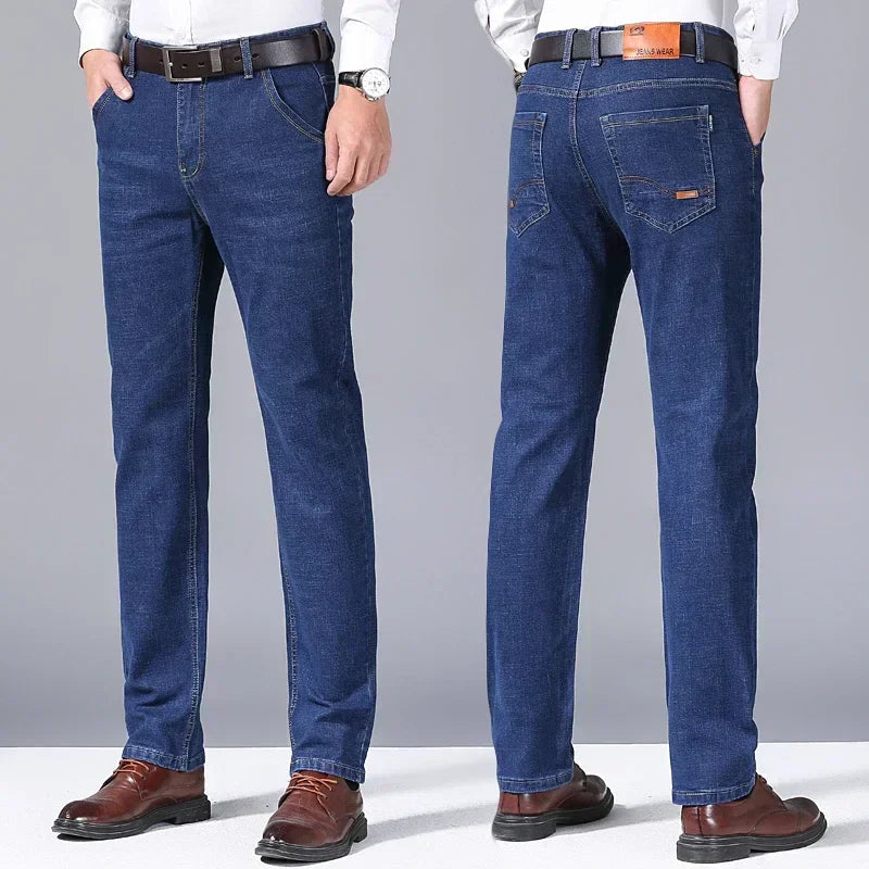 Pantalones vaqueros hombre corte recto denim resistente cómodo día a día para uso diario