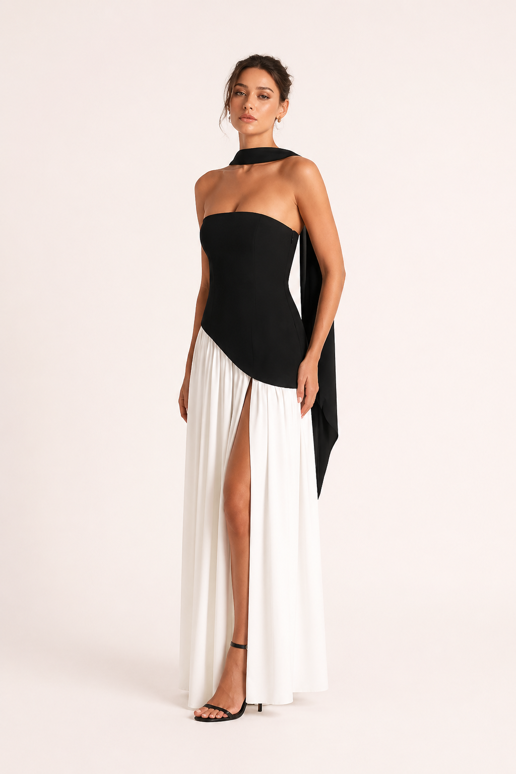 Vestido largo mujer abertura alta elegante fiesta - Nicole
