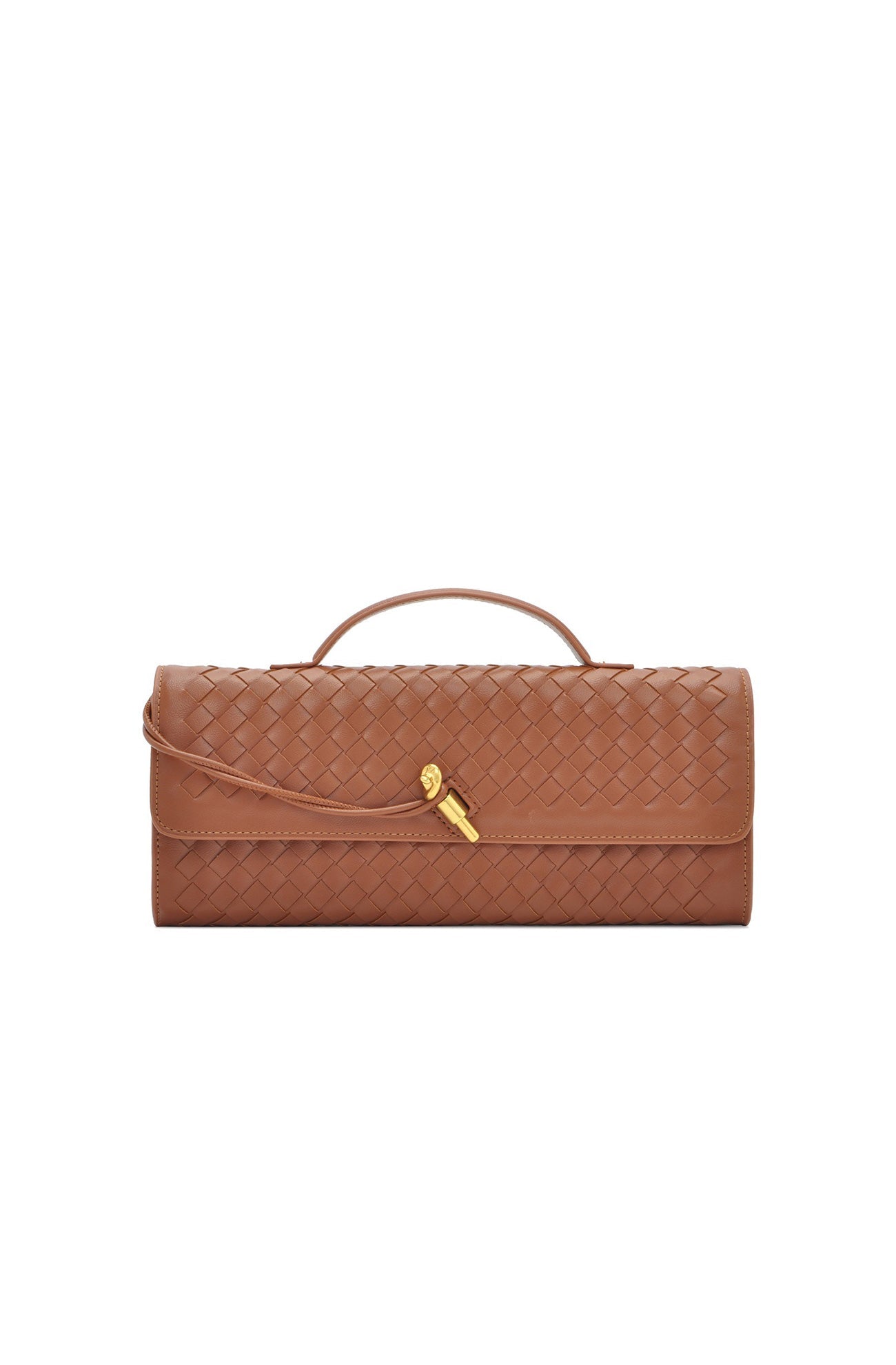 Bolsa baguette para mujer con textura tejida y correa ajustable