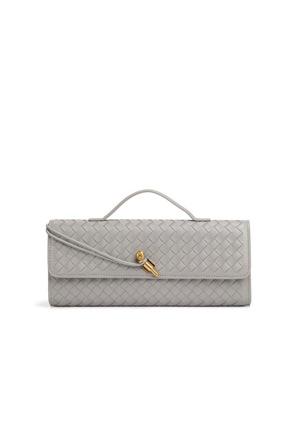 Bolsa baguette para mujer con textura tejida y correa ajustable