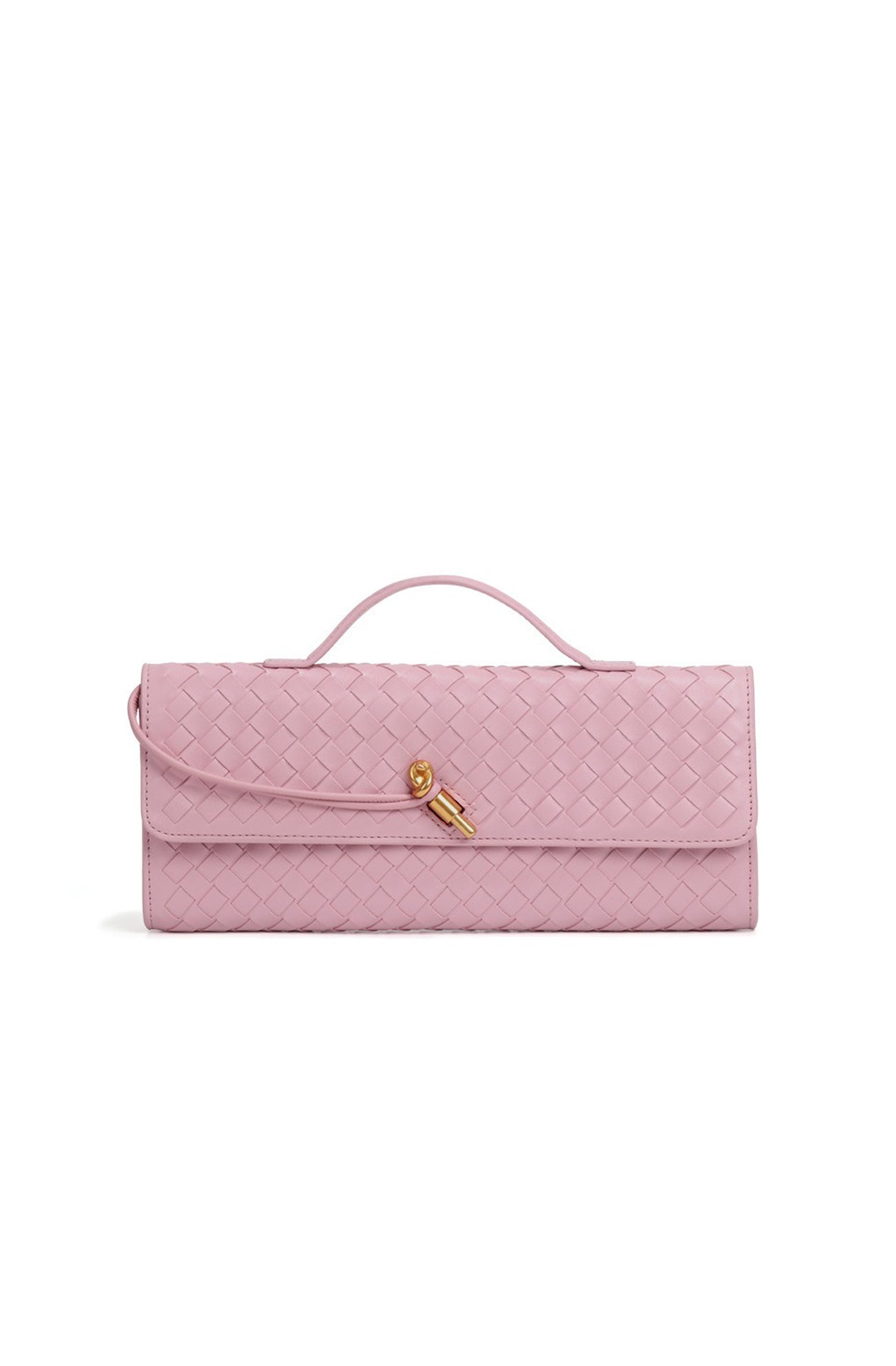 Bolsa baguette para mujer con textura tejida y correa ajustable