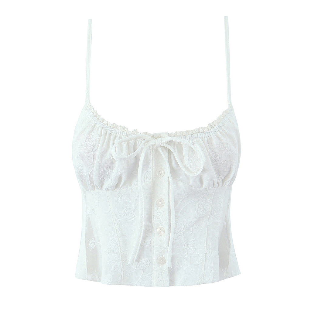 Conjunto de mujer con top de tirantes y falda midi con encaje - Lurea