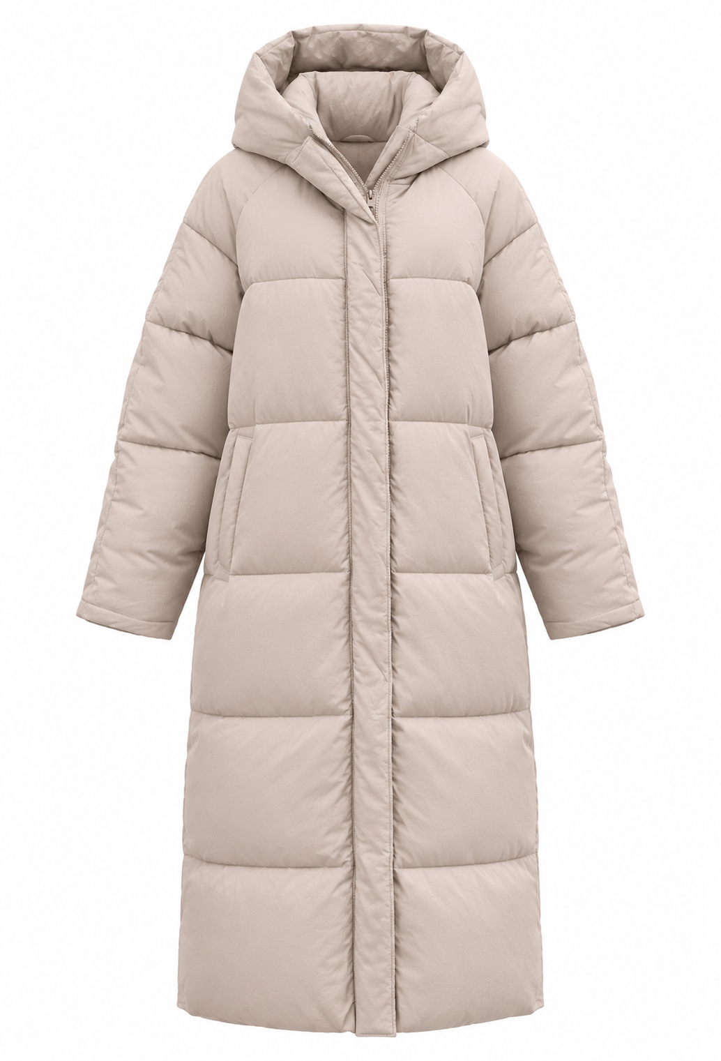 Abrigo acolchado largo mujer capucha oversize media pantorrilla cálido invierno - Odette