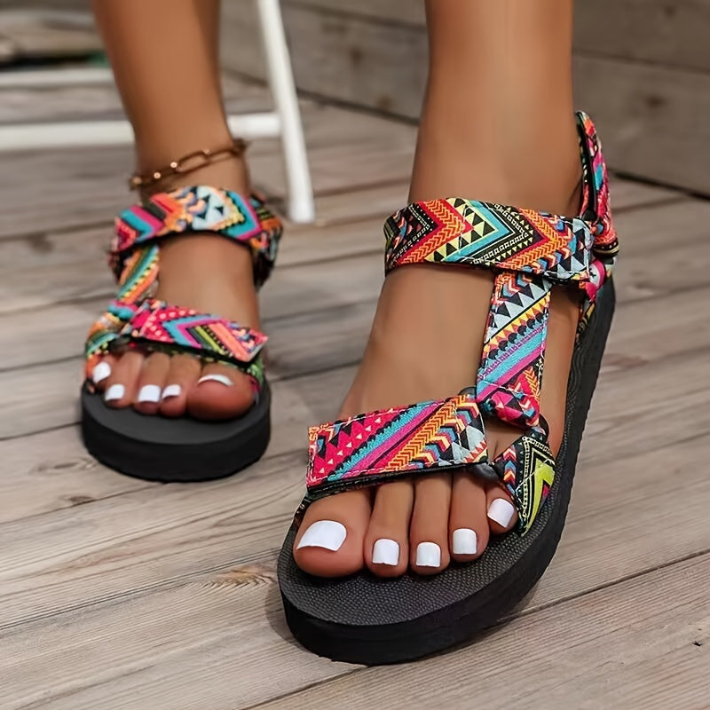 Sandalias ortopédicas con tiras estampadas para mujer - Tanja