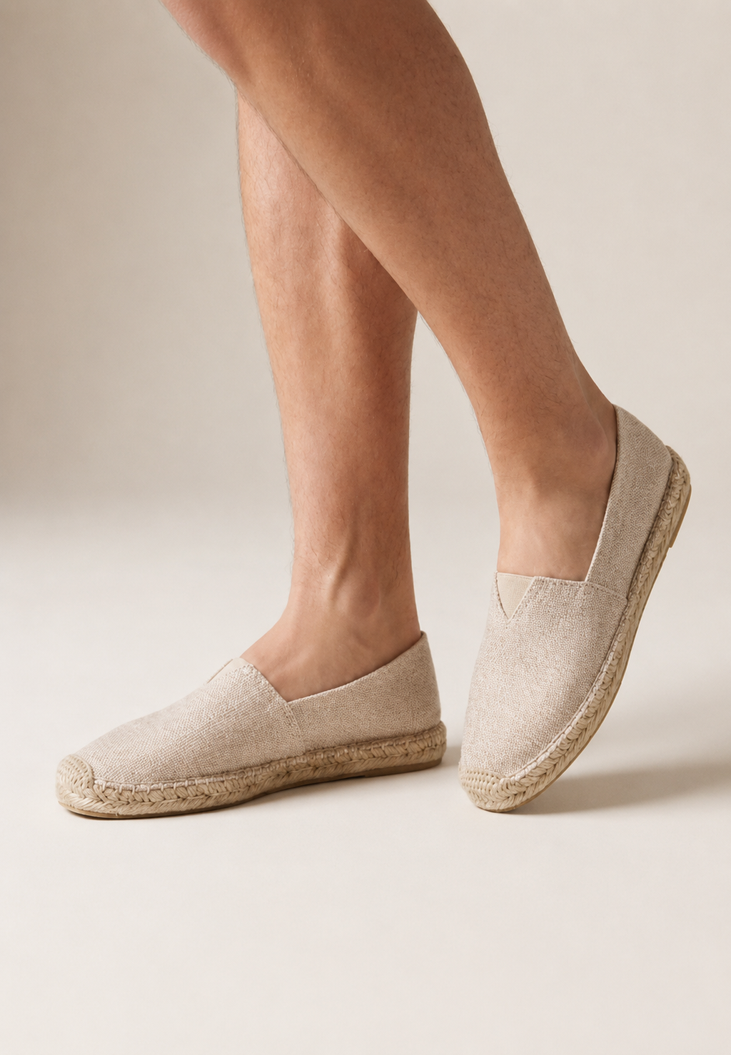 Alpargata hombre slip-on yute suela trenzada escote V horma redonda - John