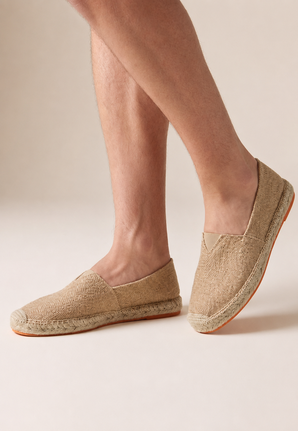 Alpargata hombre slip-on yute suela trenzada escote V horma redonda - John