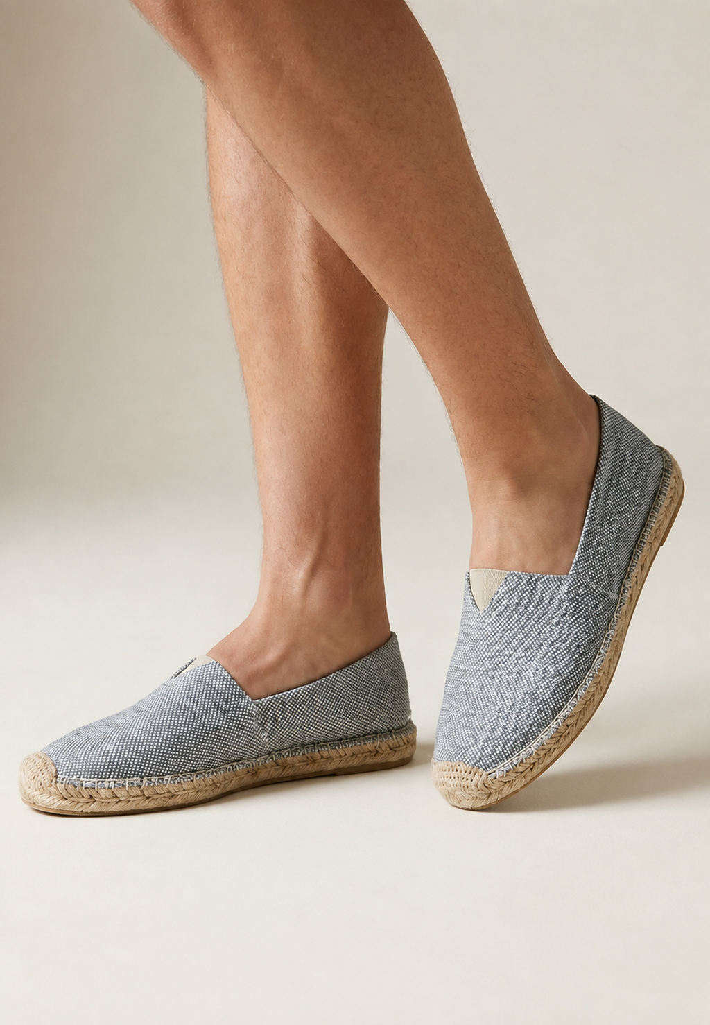 Alpargata hombre slip-on yute suela trenzada escote V horma redonda - John
