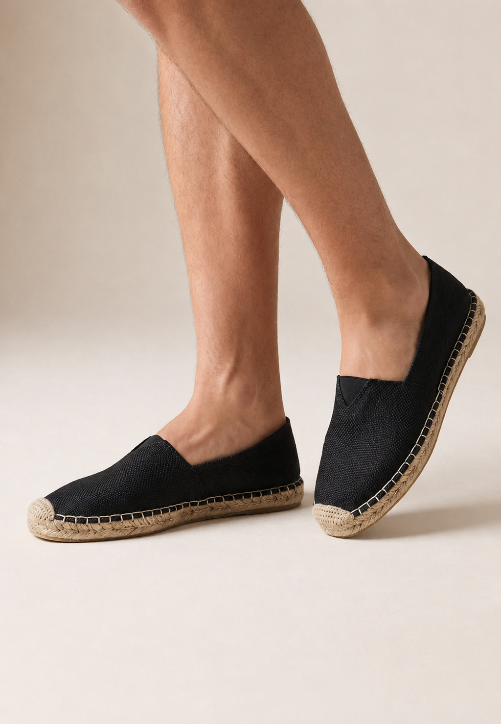 Alpargata hombre slip-on yute suela trenzada escote V horma redonda - John