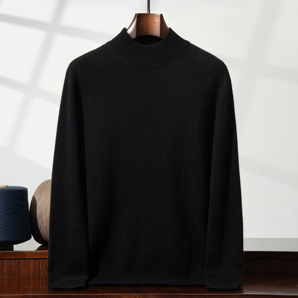 Suéter de punto grueso para hombre con cuello alto textura suave y calidez ligera