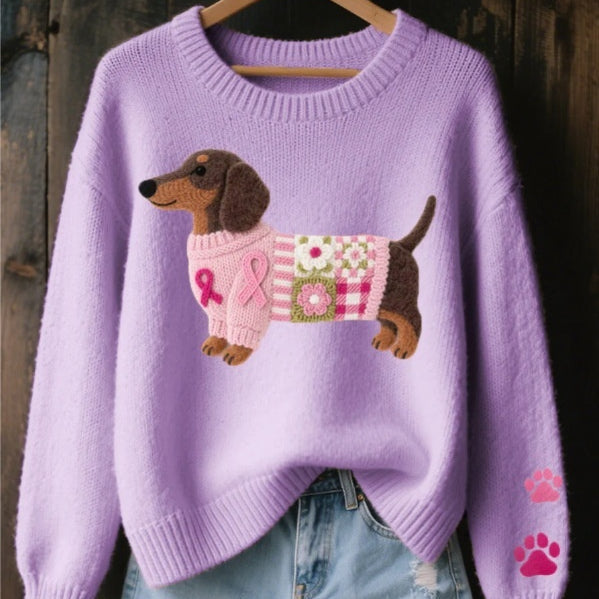 Sin marca jersey mujer cuello redondo manga larga diseño gráfico frontal recto largo estándar