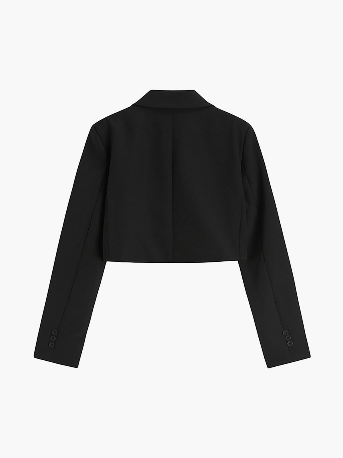 Blazer cropped mujer estilo sastre corte recto un botón solapas cintura - Selina
