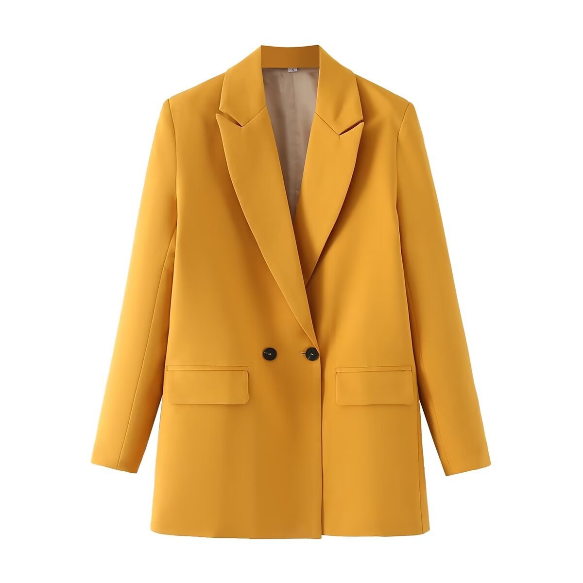 Blazer cruzada mujer corte recto solapas pico manga larga clásica elegante - Greta