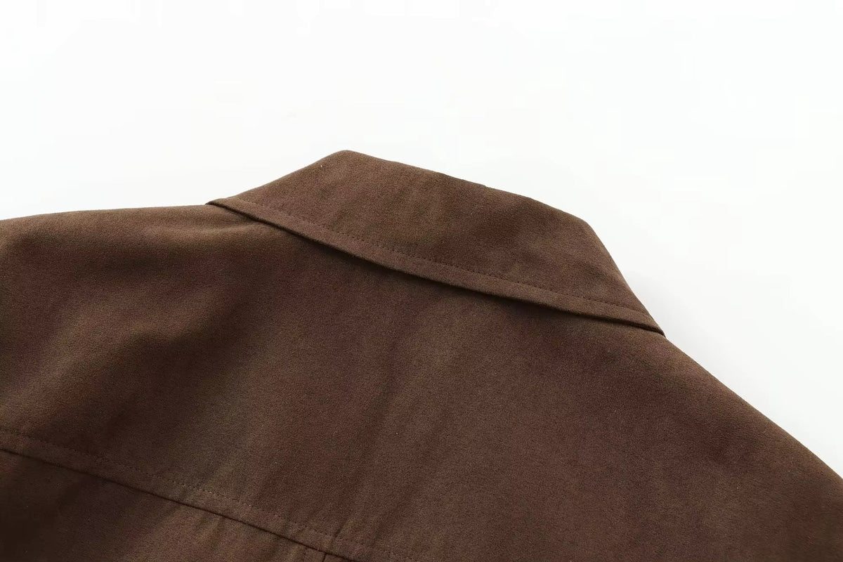 Blazer efecto ante mujer corte recto solapas botones bolsillos casual elegante - Sarah