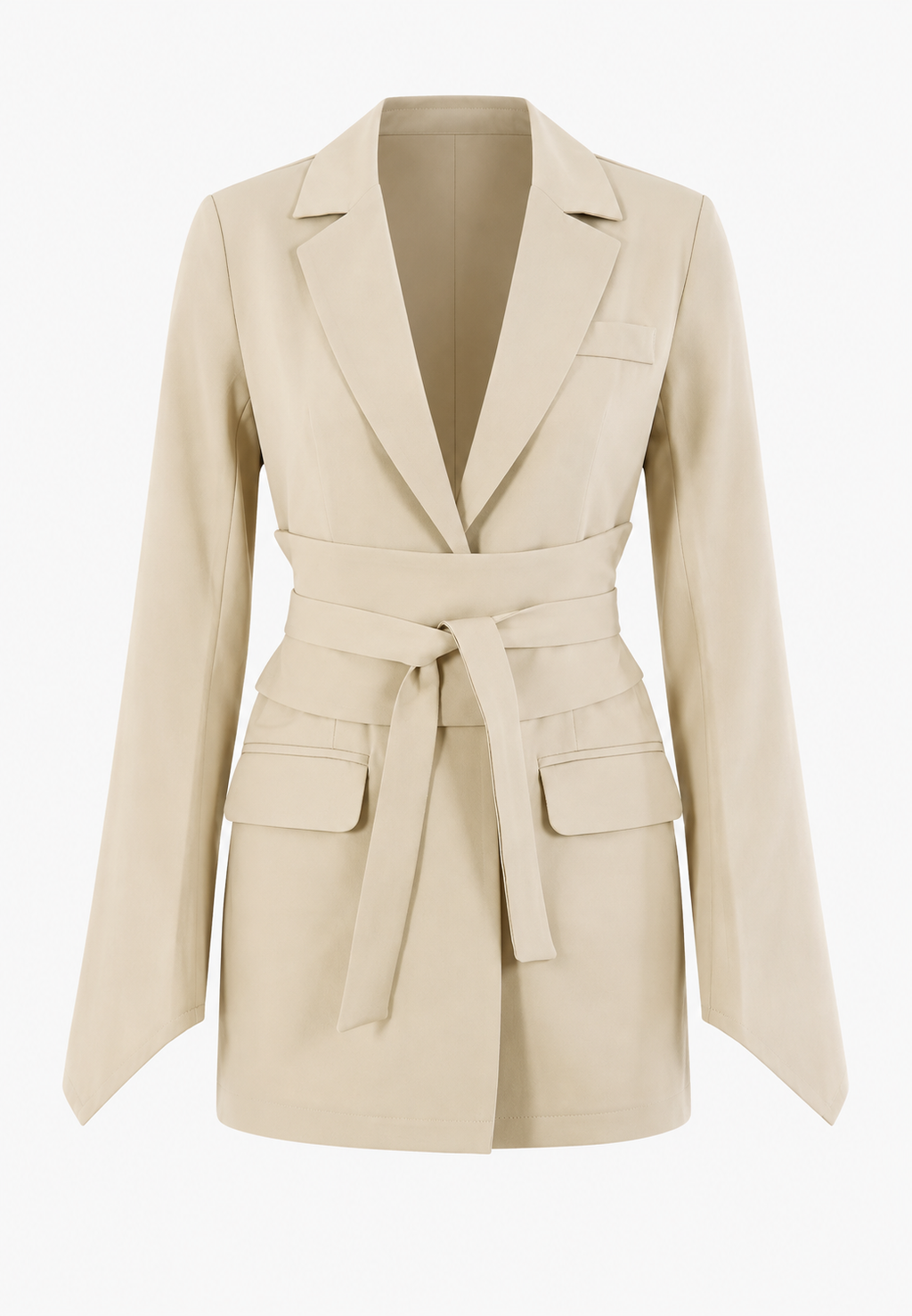Blazer entallado mujer cinturón ajustable solapas bolsillos solapa elegante - Mila