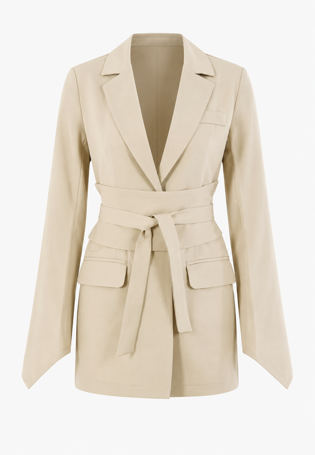 Blazer entallado mujer cinturón ajustable solapas bolsillos solapa elegante - Mila