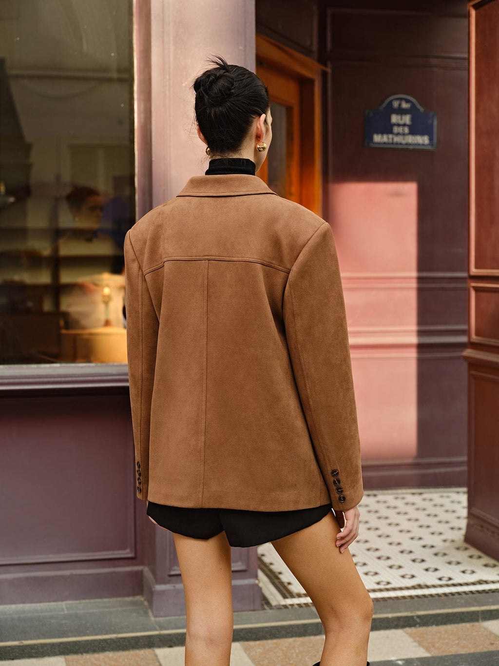 Blazer mujer efecto ante corte recto solapas muesca dos botones bolsillos - Silke