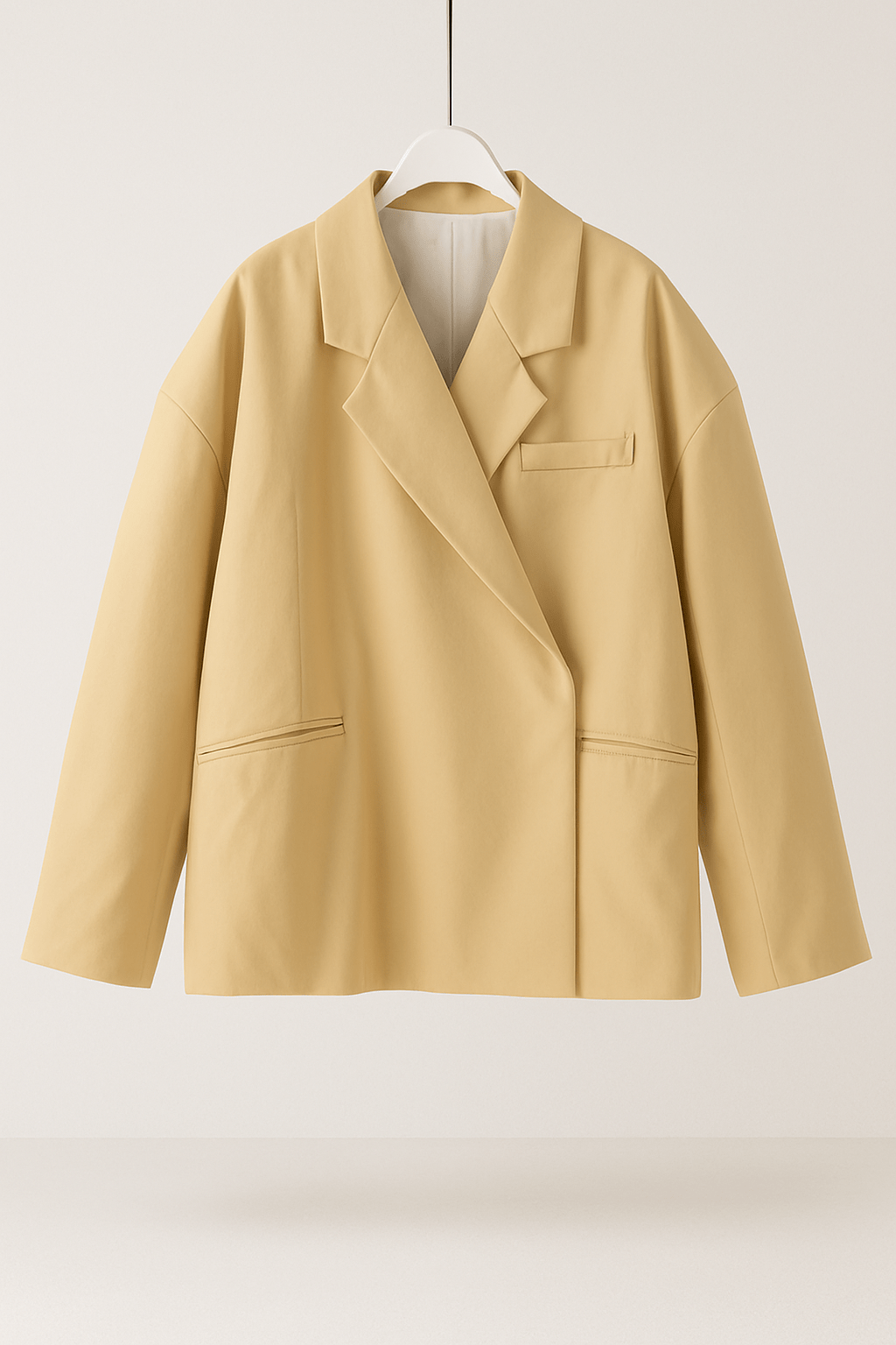 Blazer oversize mujer solapas muesca bolsillos vivo manga larga sastre - Maja